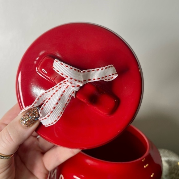 Rae Dunn Red Holiday Cookie Jar Mrs. Claus’s Kitchen Christmas Ceramic Jar New - Picture 8 of 10